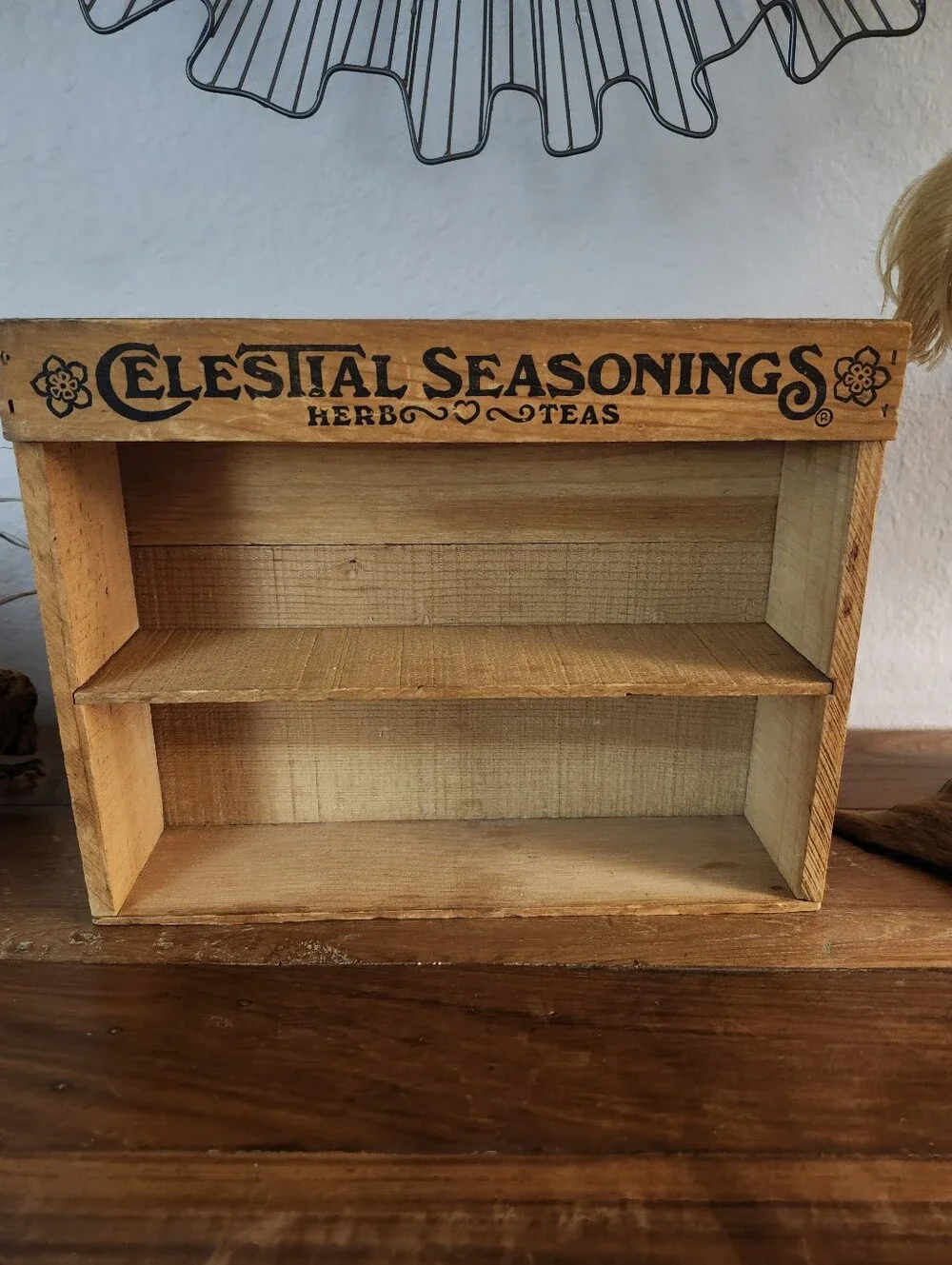 Celestial Seasonings VINTAGE Wooden Wall Shelf - Natural Wood